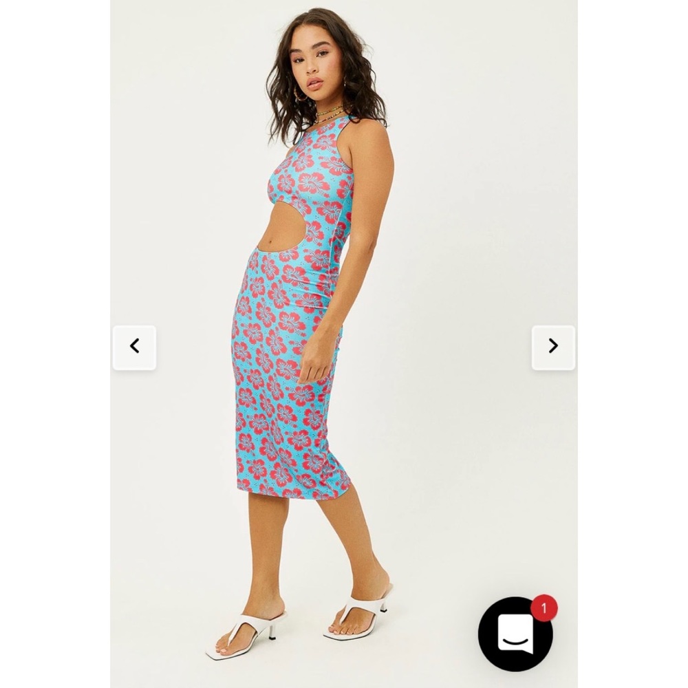 Frankies Bikinis Twelve Terry High Neck Dress in Blue Magic